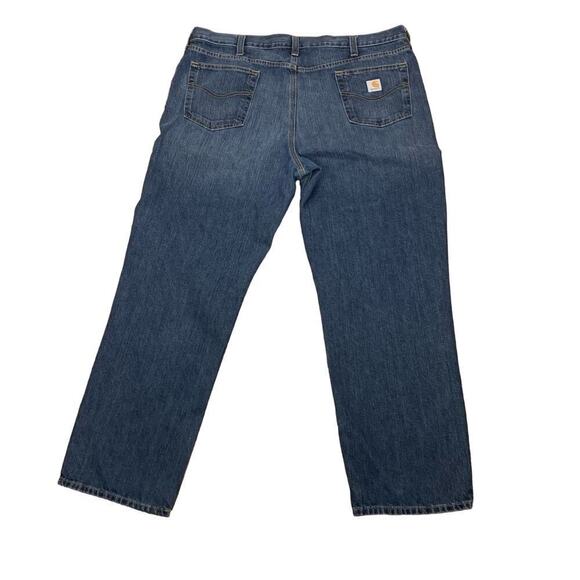 Carhartt Mens Medium Wash Straight Leg Relaxed Fit Jeans - Size 42 X 32 - Picture 3 of 8